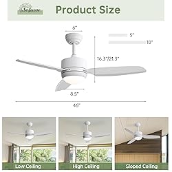 Sofucor 46 inch Ceiling Fans with Lights and