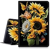 Sunflowers Butterfly Case for iPad 10th Gen 10.9 inch 2022 Release (Model Number: A2696 A2757 A2777), Shockproof PU Leather Folding Stand Case with Auto Sleep/Wake for ipad 10th 2022