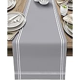 Smile Sunflower Table Runners Dresser Scarves, Grey Table Runner 18x72 inches Long,Washable Non-Slip Rectangle Table Setting 