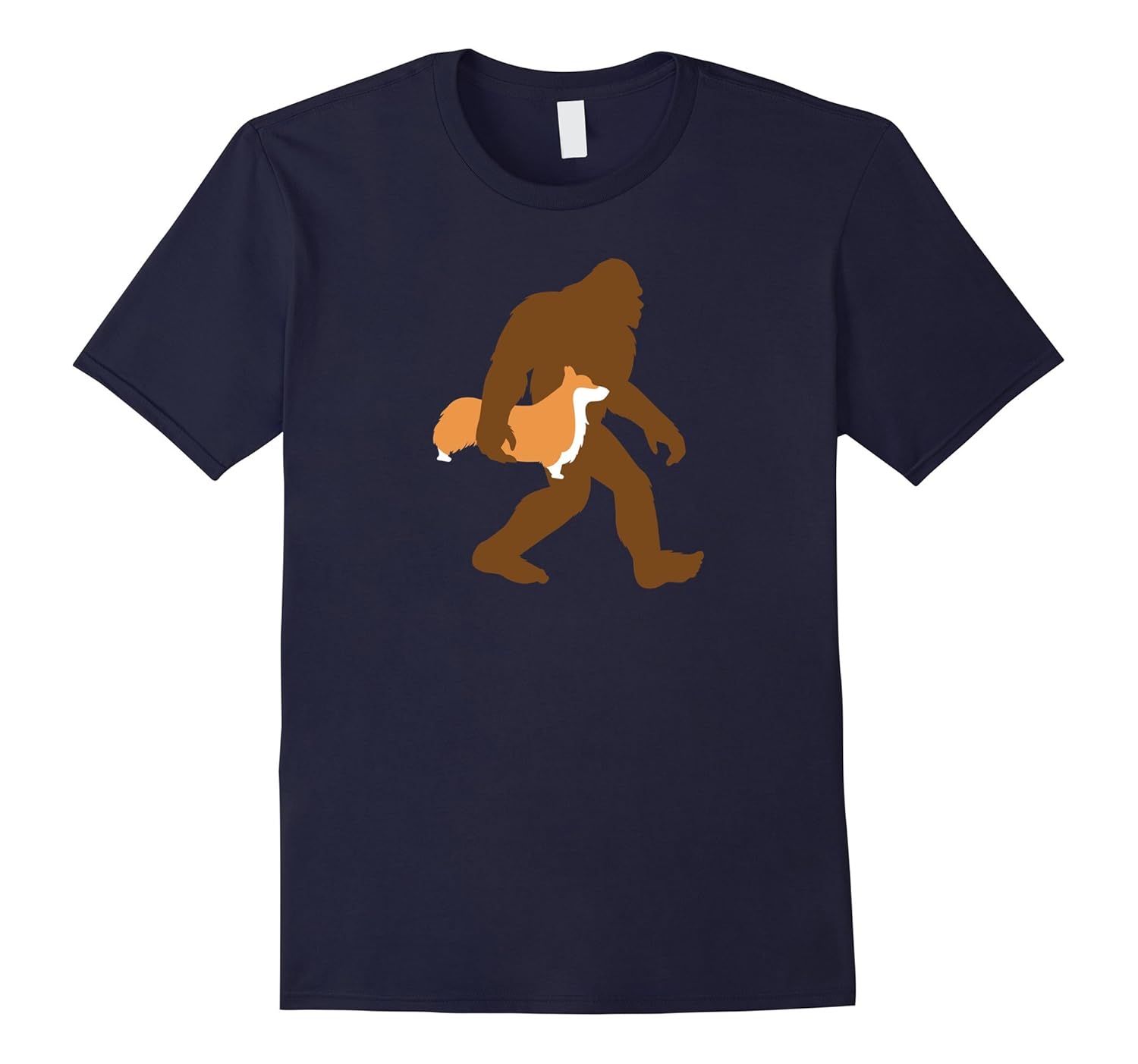 Funny Bigfoot Walking Corgi T-Shirt Cute Sasquatch Gifts-ANZ