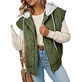 EVALESS Puffer Vest Women Cropped Hooded Zip Up Quilted Sleeveless Jackets 2025 Fall Lightweight Coat with Pockets