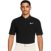 Nike Men's Dri-FIT Tour Golf Polo, 4-Way Stretch, Sweat-Wicking, Structured Collar, Chest & Back Swoosh Logo, Seasonal Colors (Black | White (Honeycomb), Large)