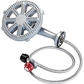 Veralune High-Pressure Cast-Iron Propane Burner Head Round Burner Head with 20 PSIG Adjustable Regulator, Hose &amp; Brass Fittings for Turkey Fryer Burners, Outdoor Cooking, Camping