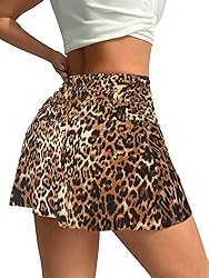Hafailia Womens Mini Skorts Sexy Ruched Waist