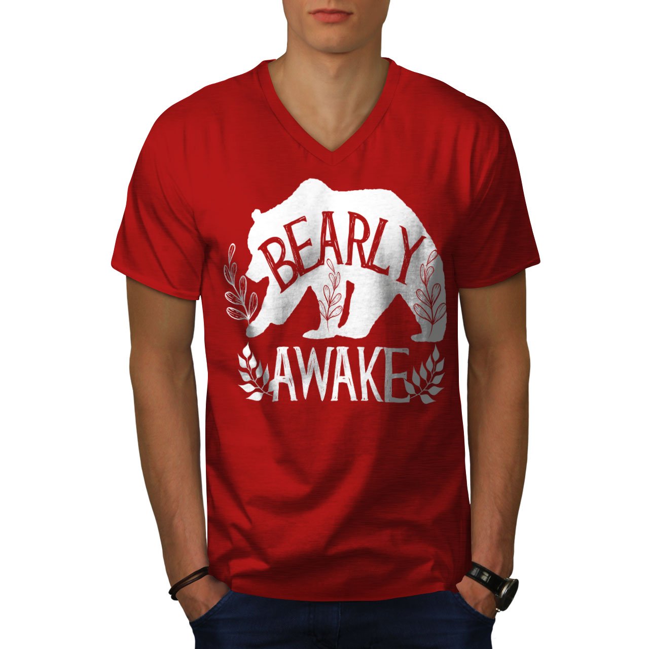 Men S Clothing Wellcoda Bear Bearly Awake Mens Long Sleeve T Shirt