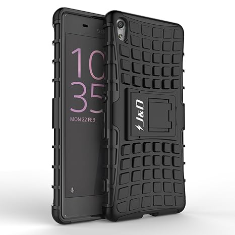 J & D Xperia XA Hülle, [Standfuß] [Doppelschicht] [Heavy-Duty-Schutz] Genaue Passform Hybride Stoßfest Schutzhülle für Sony X
