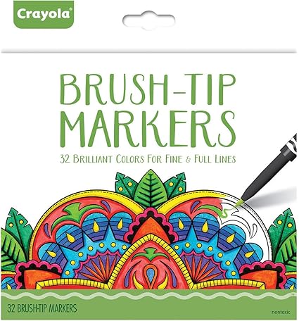 Amazon Com Crayola Brush Tip Markers Adult Coloring 32count
