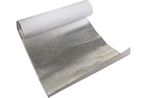 SWI Parts 12"/24"/36"/48" Adhesive Backed Aluminized Fiberglass Sheet Practical Heat Shield Protection Barrier Cover Aluminiz