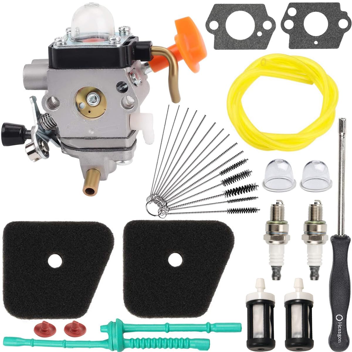 ZAMDOE C1Q-S174 Carburetor Replacement for Stihl FS 87 FS90r FS100 FS 110 FS130 HL95 HT100 HT101 KM90 KM100 KM110 SP90 String Trimmer, Replace 4180-120-0610 4180-120-0611, with Tune Up Kit