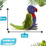Zappi Co Ultra Soft Rainbow Lorikeet Plush Toy 21 cm Recycled view 2