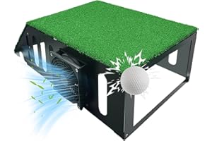 TRNQLPIN Golf Projector Enclosure with Turf | Floor Mounted Enclosure for Golf Simulator Projectors with Cooling Fan | Matte‑Painted Steel Build for Durable Protection