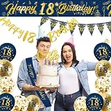 DEARLIVES Blue Gold 18th Birthday Decorations for Men Party Supplies view 5