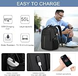 WENIG 55L 18.4 Inch Laptop Backpack USB Charge TSA Approved Water Resistant view 2
