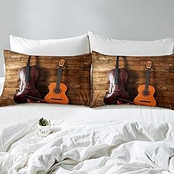 Erosebridal Guitar Bedding Set King Size Retro