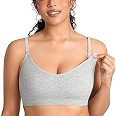 MOMANDA Ribbed Nursing Bras with Wide Underband Support Maternity Wireless Bra for Breastfeeding