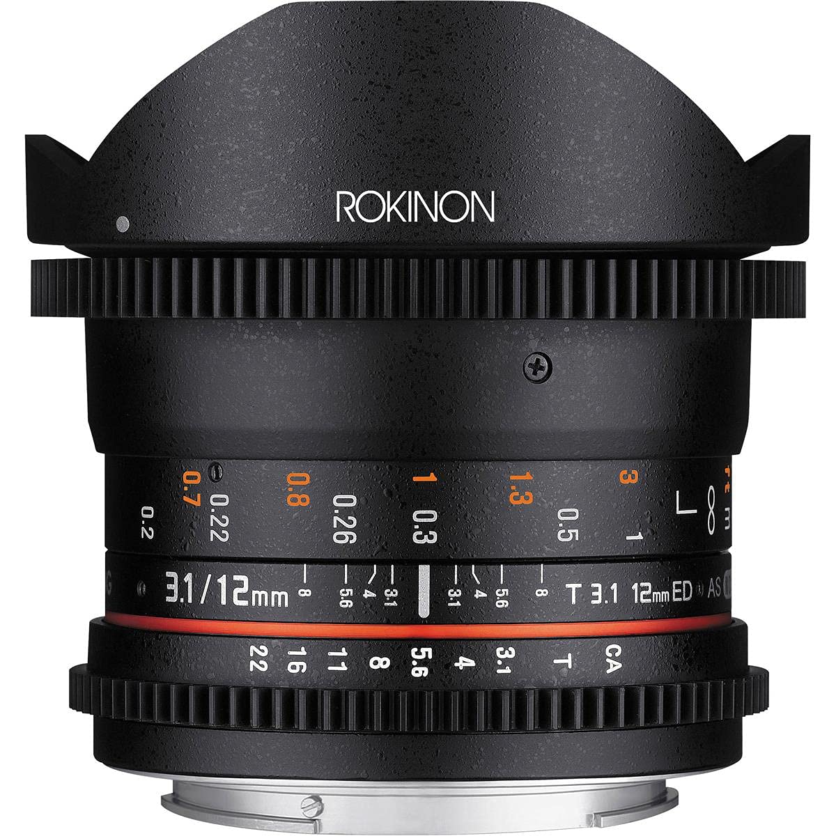 Rokinon Cine DS 12 mm T3.1 Lente ojo de pez de cine ultra ancho para cámaras Canon EOS EF DSLR - Compatible con fotograma completo