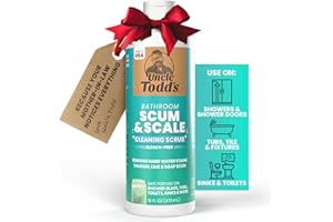 Uncle Todd's Scum & Scale Bathroom Cleaner Hard Water Stain & Soap Scum Remover – Bleach-Free, Heavy Duty Calcium Lime Rust Cleaner for Shower, Glass, Toilet, Tub & Sink – 16oz