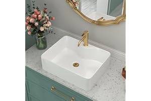 Bathroom Vessel Sink - Beslend 19”x15” Regular White Modern Ceramic Porcelain Above Counter Bathroom Sink Art Basin With Sing