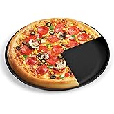 P&P CHEF Pizza Pan Bakeware for Home Kitchen, Stainless Steel Pizza Tray for Baking Pizza, Healthy & Reusable & Easy Clean, Oven & Freezer Safe, 12 Inch & Black