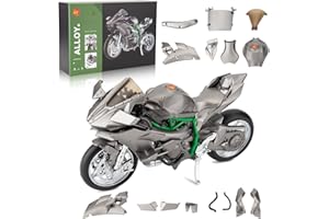BDTCTK 1:12 Kawasaki Ninja H2R Take Apart Motorcycle Toy for Kids Boy Girl and Adult, Assembly Toy Model, Building Motorbike Toy Developmental Kids Toy, Gift Gray