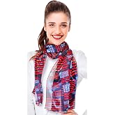 CBC Crown Patriotic USA Flag American Flag Star Scarf Fashion Novelty | Soft, lightweight scarf, an elegant accessory for any season.