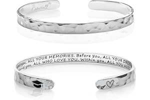 Carviell Bracelets for Women, Personalized Gifts for Her, Mom, Best Friend, Inspirational Friendship Cuff for Teen Girls, Engraved, Birthday Gift Jewelry