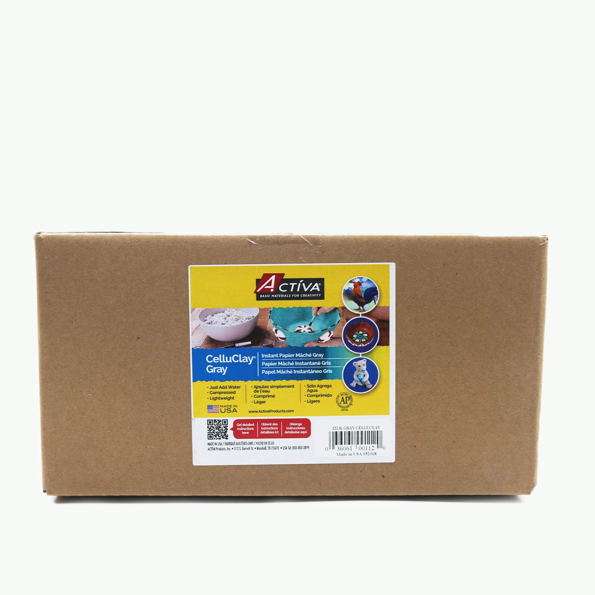ACTIVA Celluclay Instant Mix, 12 pounds, Gray Paper Mache,