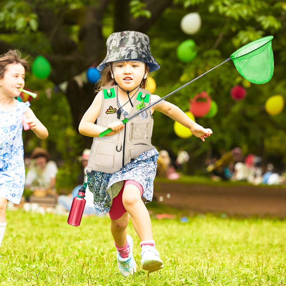 Outdoor Explorer Kit & Bug Catcher Kit with Vest, Outdoor Toy Gift for 3 4 5 6 7 8+ Year Old Boys Girls Kids Binoculars, Magnifying Glass, Butterfly Net, Camping, Adventure