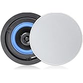 Herdio 4” HCS418 160 Watts 2 Way Flush Mount in Ceiling in Wall Passive Speakers Great for Kitchen,Living Room,Office(A Pair)