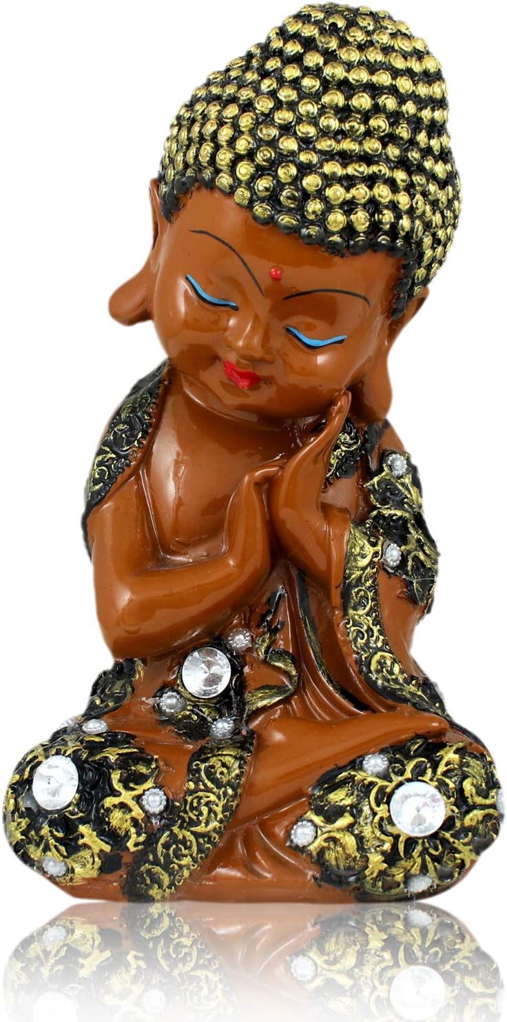 Heeran Art Polyresin Sitting Lord Buddha Idol, 18.5 cm x 8 cm x 24 cm, White, 1 Piece