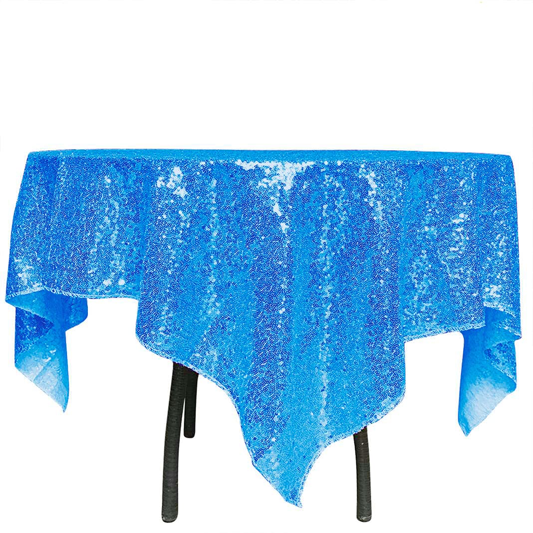 Tablecloth Rectangular Sequin Tablecloth 50x72'' Tablecloths Christmas Sparkle Table Cloths Party Tablecloths Decorations (36x36-Inch, Baby Blue)