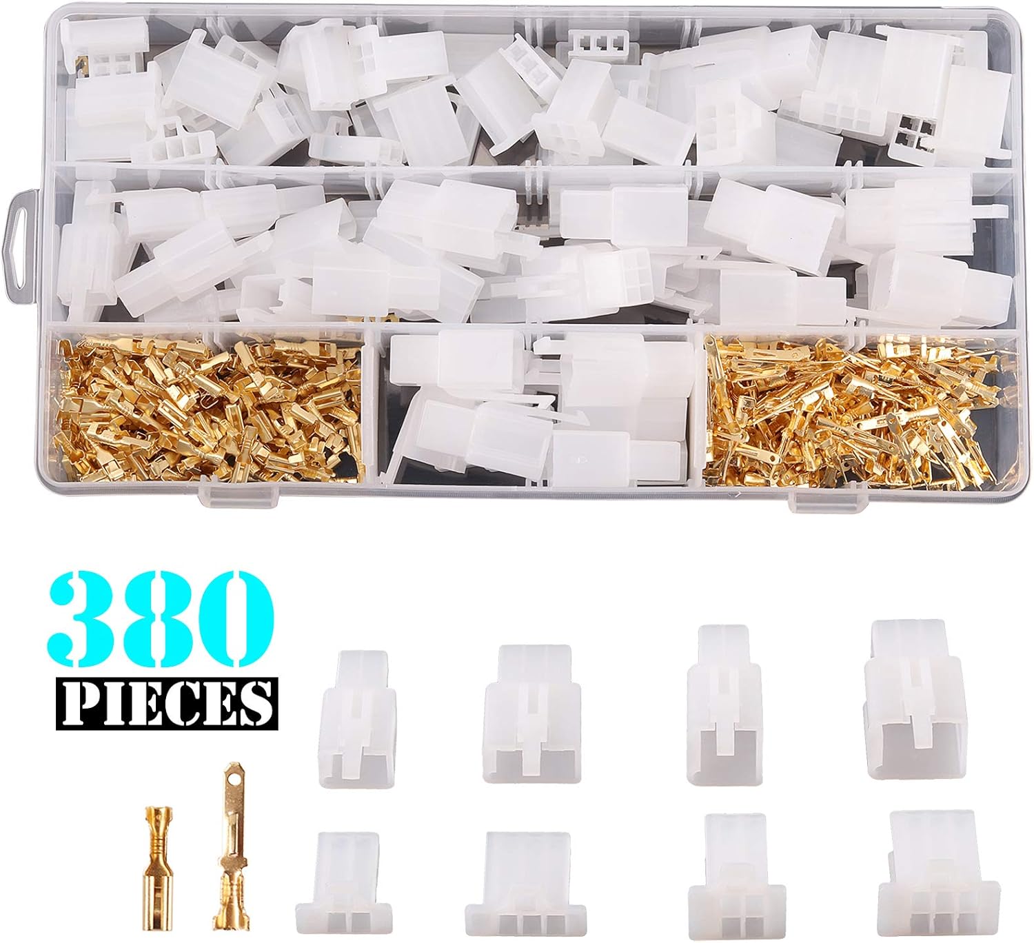 Kinstecks 380PCS 2.8mm Automotive Connector Kit 2 3 4 6 Pin Automotive