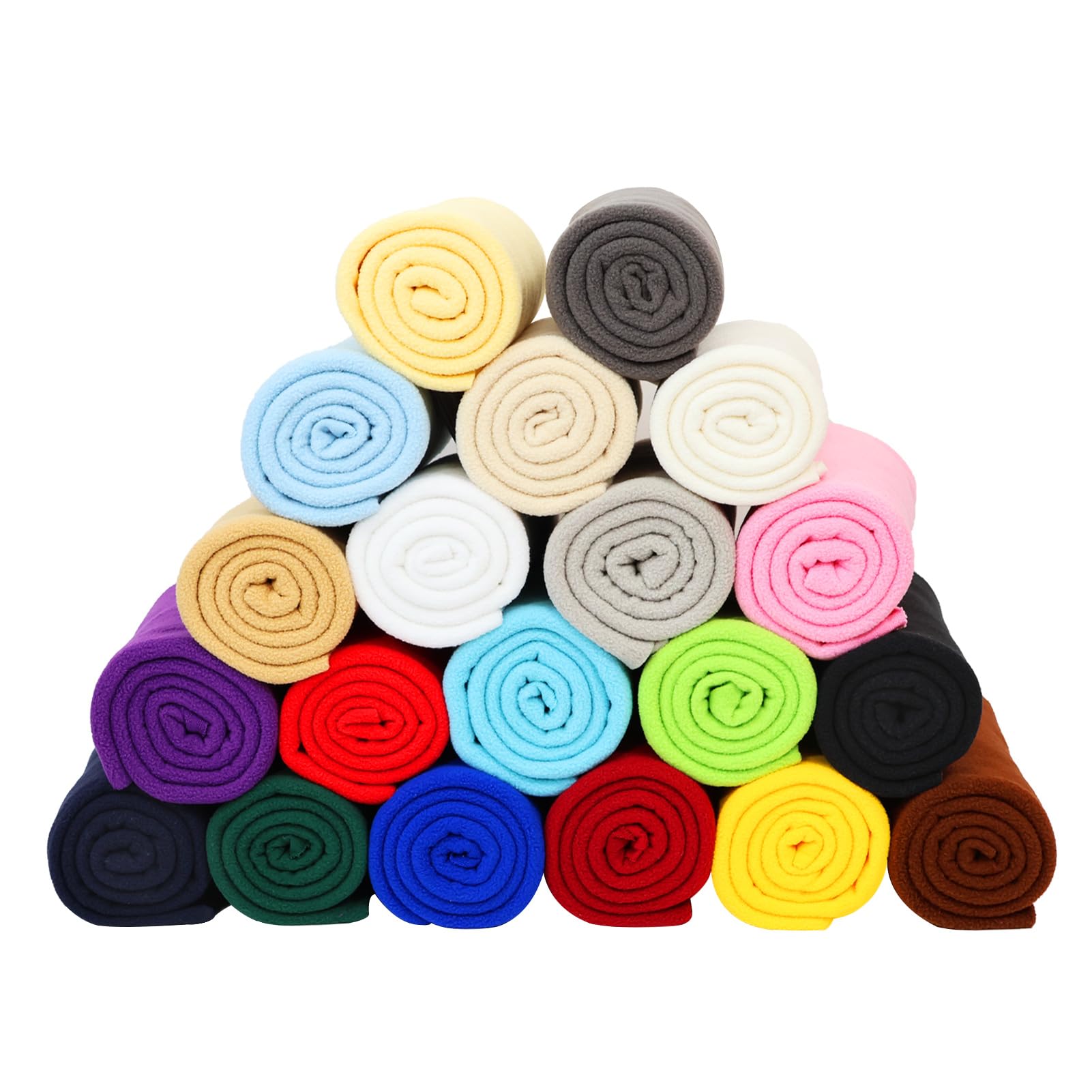 Photo 1 of 20PCS Solid Color Knitted Polar Fleece Fabric | 20''x20'' | Anti Pill Fabric Patchwork Polyester Plush Fleece Cloth for Sewing, Toys, Throw Blankets, PJ Pants, Booties, Eye Mask
