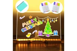 2025 New LED Note Board with Color, Light Up Acrylic Message Board, Illuminated Acrylic Dry Erase Notepad with Adjustable Sta