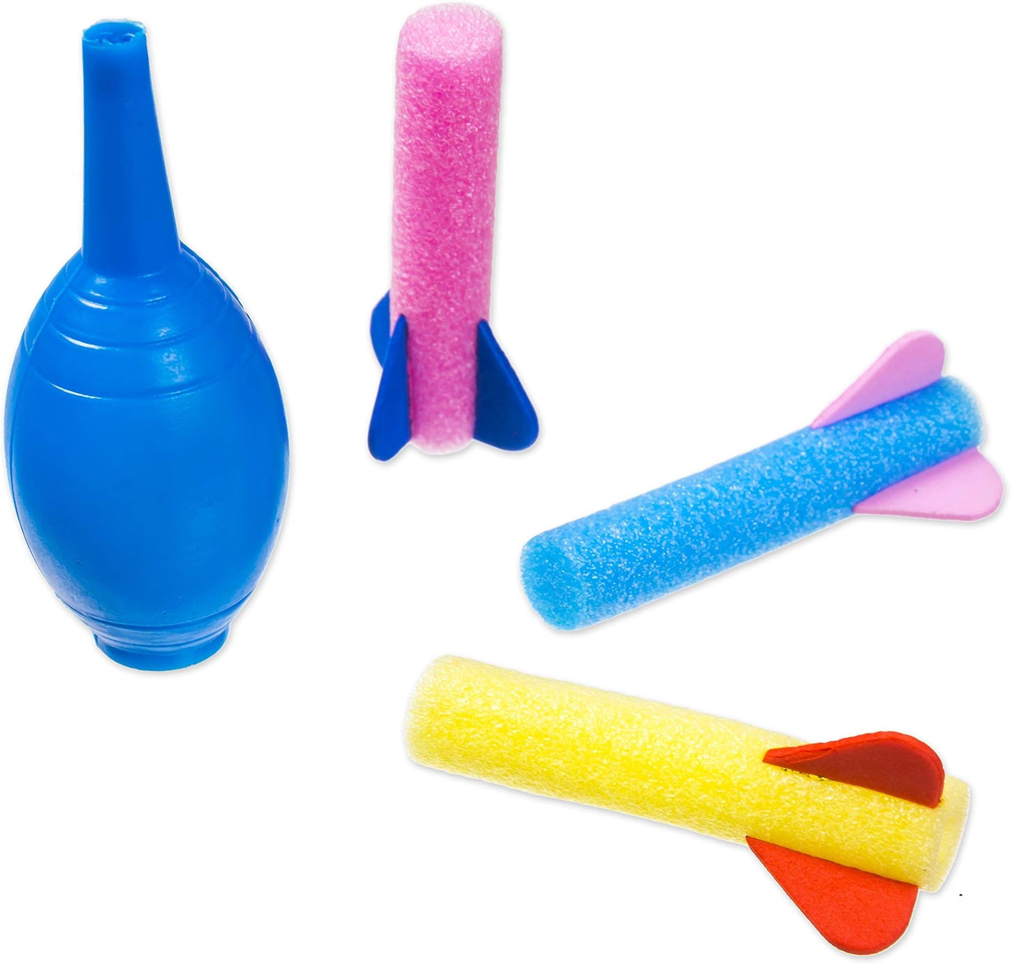 KELZ KIDZ Birthday Party Supplies and Favors - Foam Rocket Launcher Toy - Great for Goodie Bag Gifts and Class Prizes (25 Pack, Multi)