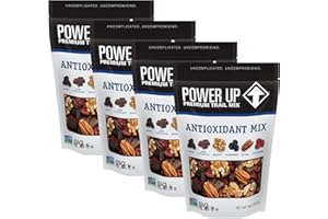 Power Up Antioxidant Trail Mix By Gourmet Nut, Dried Fruit & Nuts Mix, Raisins Dark Chocolate Walnuts Blueberries Pecans & Cranberries - Keto & Paleo Non GMO Vegan Gluten Free, 8oz Bags (Pack of 4)