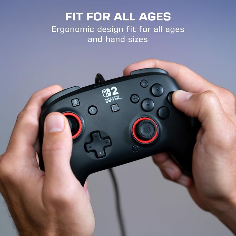 Comando de Jogo Preto com Fios Rematch para Nintendo Switch 2