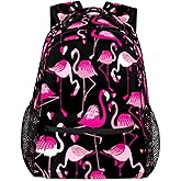 Pardick Backpacks Boys Girls, Kawaii Pink Flamingo Lightweight School Backpack Laptop College Bookbag, Travel Casual Daypack, Hiking Camping Computer Rucksack