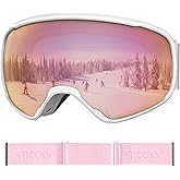 TICONN Ski Goggles Anti-Fog, UV Protection OTG Snowboard Goggles, Compatible with Helmets for Men Women