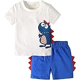 Yilaku Toddler Boy Summer Clothes Baby Boy Clothes Short Sleeve Shirt + Shorts 2Piece Kids Boy Cotton Shorts Outfits