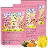 NIFEISHI Turmeric Face Scrub Pads, 120pcs Turmeric Cleansing Pads with Vitamin B5, Vitamin C, Sugar Cleansing Ps for Face and Body