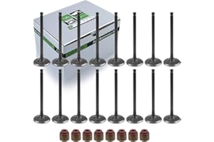 partszen 22211-2B400 22212-2B000 Intake Exhaust Valves + Steam Seals for Hyundai Accent Veloster for KIA RIO SOUL 1.6L 2010-2