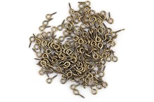 SONEW Pack of 200 Mini Eye Pins Hooks Eyelets Screw Hooks Threaded Bails Findings for Jewelry Pendant Making(Bronze)