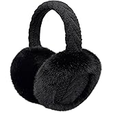 LCXSHYE Winter Women Ear Muffs Warm Knit Ear Warmers Girls Foldable Fuzzy Thick Earmuffs for Outdoor