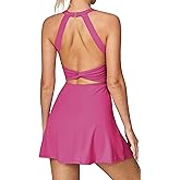 Heathyoga Tennis Dress with Built in Shorts and Bra Athletic Dress for Women Summer Cut Out Twisted Golf Workout Dress