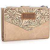 × Wrangler Small Wallet for Women Designer Bifold Wallet Embossed Women'S Wallets, Card Cases & Money Organizers, Beige