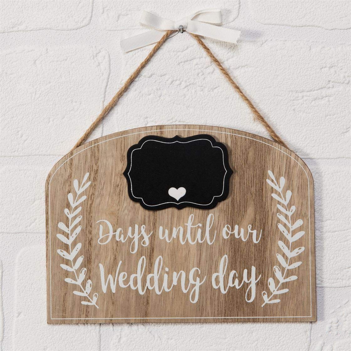 Widdop Love Story Countdown to Our Wedding Plaque, MDF - Printed, One, wood color