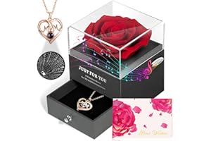 ADDWel Rose Gifts for Mom from Son Daughter - Real Preserved Rose with Mothers Day Necklace and Meaningful You are My Sunshine Music Box for Women, I Love You Mom Gifts for Birthday or Mother's Day