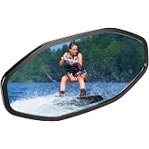 KEMIMOTO Marine Boat Mirror Upgraded Size 14in x 7 in, Universal Boat Rear View Mirror for Pontoon, Ski Boats Water Skiing Sport Wakeboarding Surfing