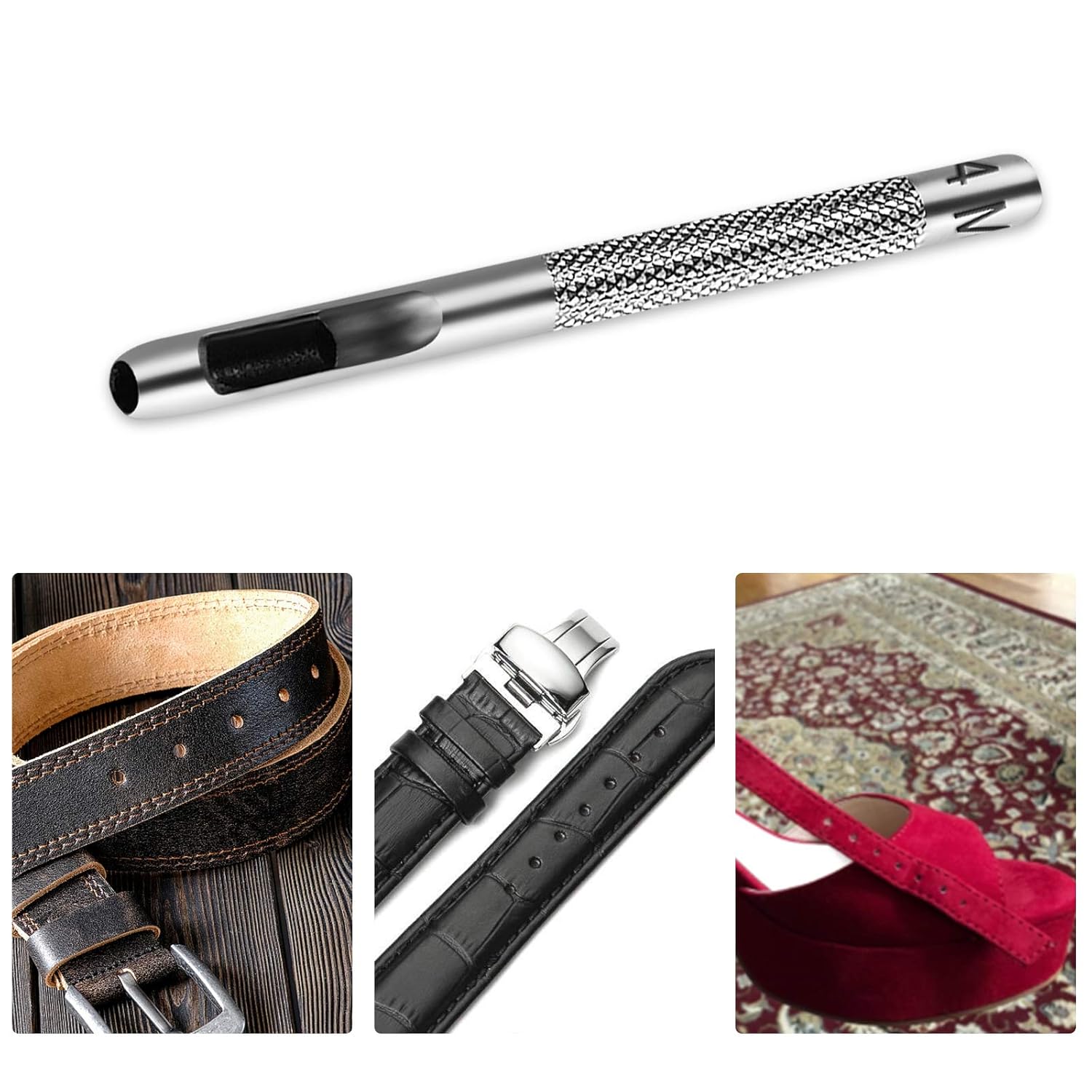 6 Pcs Leather Hole Punch (1.5mm-4mm) Hollow Punch Set，Leather Punch Tool， Leather Working Tools for Leather Watch Band, Leather, Gasket Belt, Fabric, Canvas Paper Plastics.: Industrial & Scientific